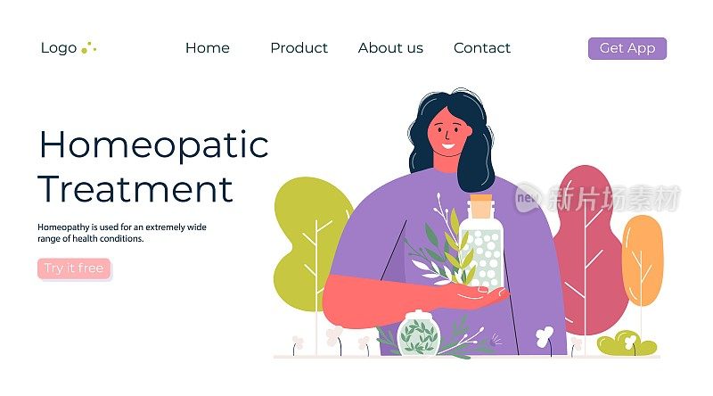 Cartoon people prepared organic natural homeopathic pills in glass jars. Homeopathy treatment banner, landing page,  herbal alternative medicine,  pharmacy, food supplement. flat vector